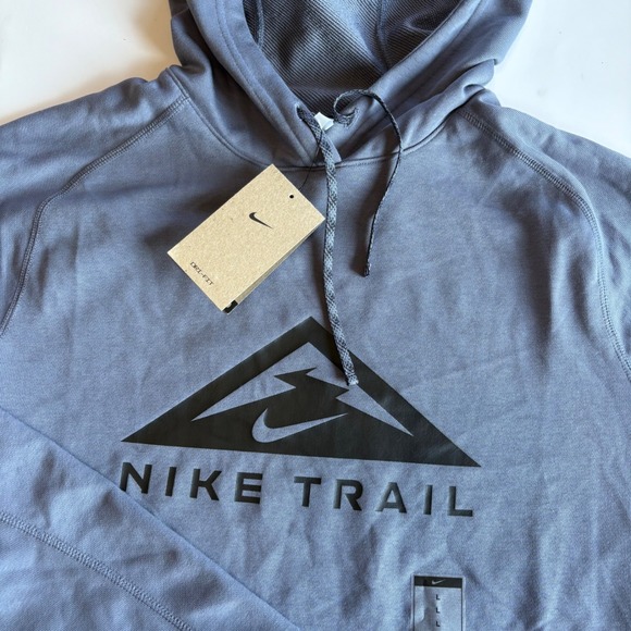 Nike Trail Men's Large Dri-FIT Hooded Sweatshirt Gray Running Training Pullover - Picture 1 of 7